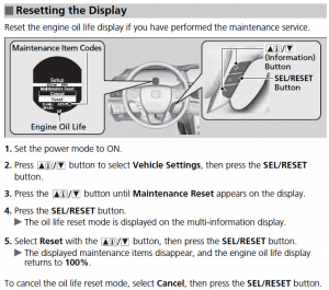 Using the steering wheel info button to reset.