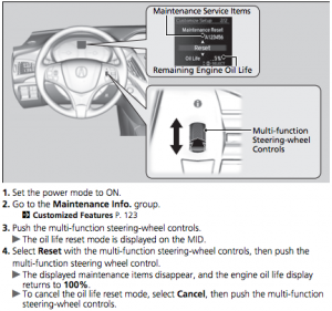 2017 Acura MDX Reset