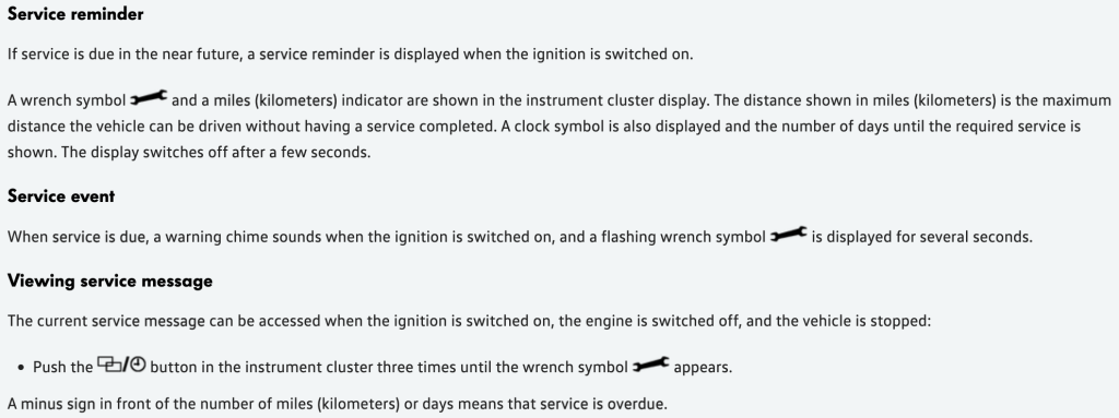 2014 Volkswagen Jetta Service Reminder