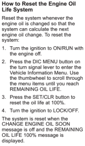 2015 Buick Verano Oil Life Reset Instructions