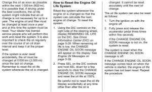 2015 Cadillac XTS Oil Life Reset Instructions