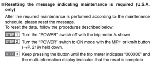 2015 Toyota Prius Maintenance Light Reset Instructions