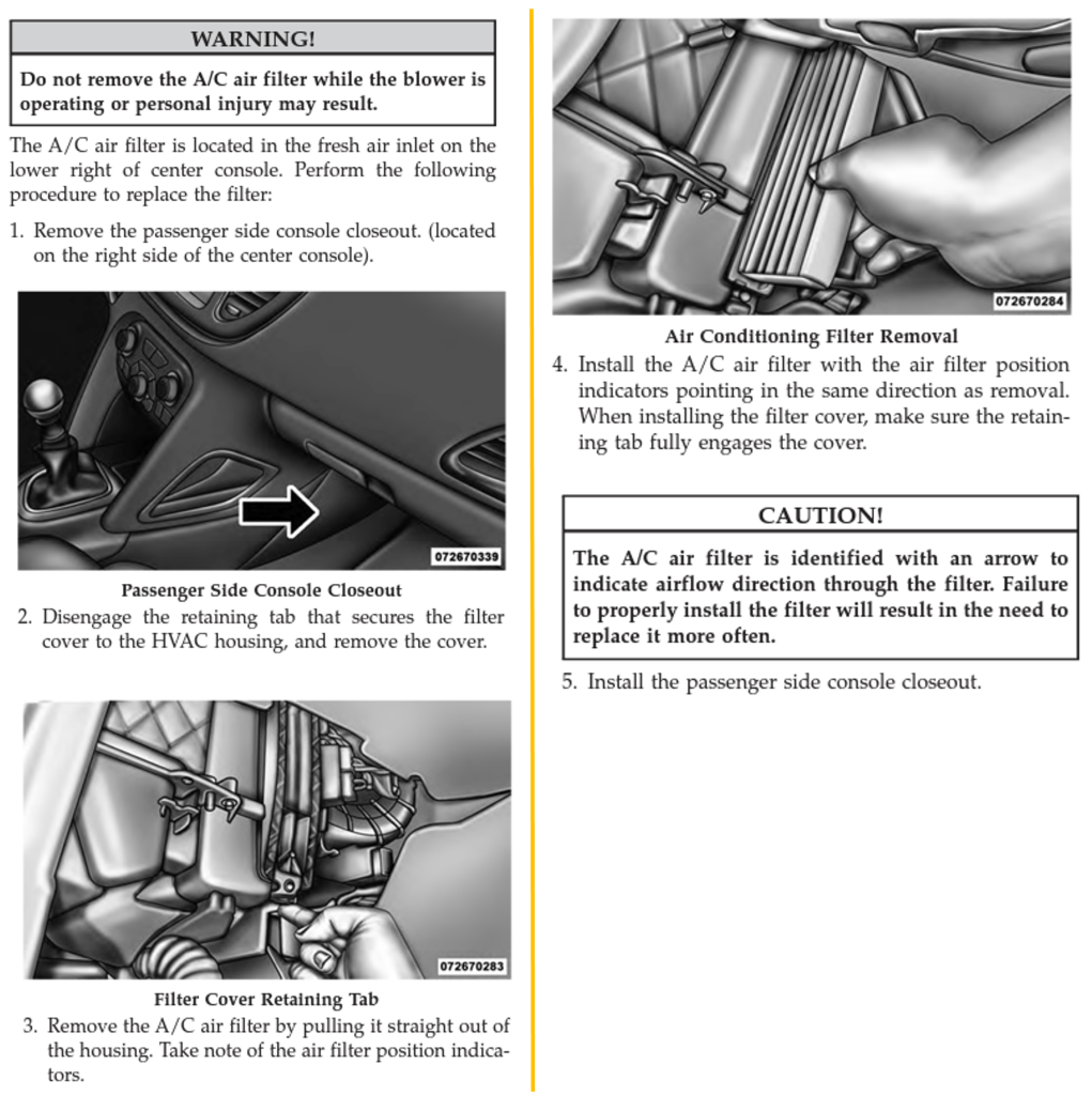 2015 Dodge Dart Cabin Filter Replacement