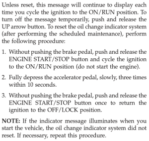 2015 Dodge Journey Oil Change Light Reset Instructions